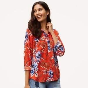 Loft Floral Petite Utility Blouse